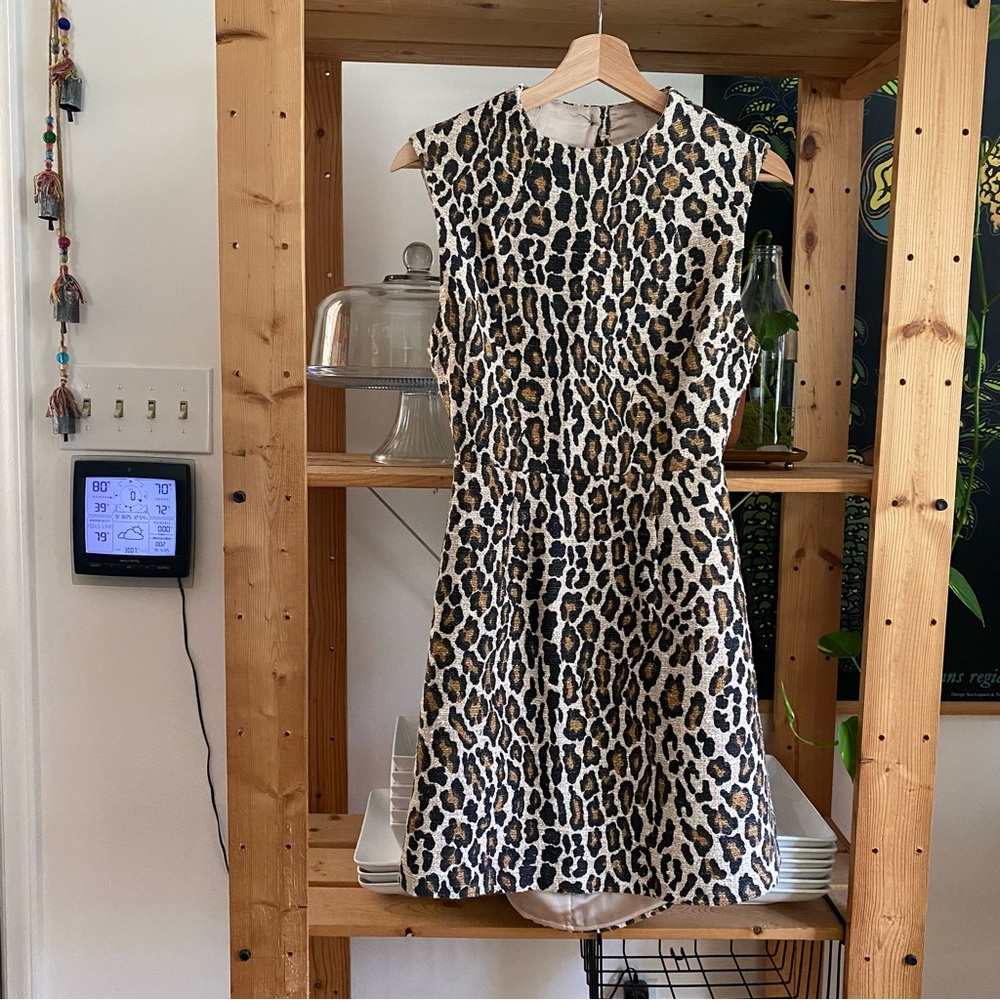 Alice & Olivia Leopard Print Coco Cutout Mini Dress 4 - Picture 4 of 16